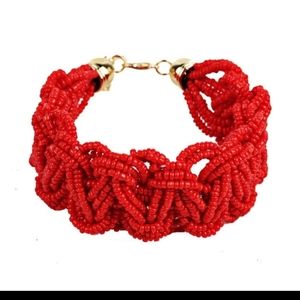 💋💋💋Boho Red Sead Bead Woven Bracelet💋💋💋